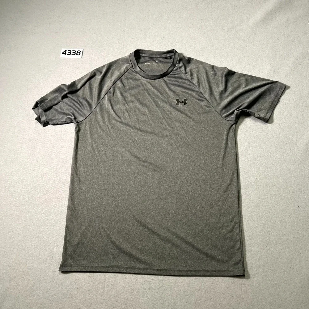 Under Armour T Shirt Mens Medium Gray Logo Performance‎ Raglan Sleeve Athletic